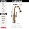 imageDelta Cassidy Brushed Nickel Touch Bar Faucet with Pull Down Sprayer Modern Single Hole Touch On Prep Sink Faucet Single Handle Lumicoat Arctic Stainless 9997TARPRDSTLumicoat Champagne Bronze