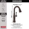 imageDelta Cassidy Brushed Nickel Touch Bar Faucet with Pull Down Sprayer Modern Single Hole Touch On Prep Sink Faucet Single Handle Lumicoat Arctic Stainless 9997TARPRDSTVenetian Bronze