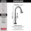 imageDelta Cassidy Brushed Nickel Touch Bar Faucet with Pull Down Sprayer Modern Single Hole Touch On Prep Sink Faucet Single Handle Lumicoat Arctic Stainless 9997TARPRDSTLumicoat Arctic Stainless