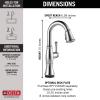 imageDelta Cassidy Brushed Nickel Touch Bar Faucet with Pull Down Sprayer Modern Single Hole Touch On Prep Sink Faucet Single Handle Lumicoat Arctic Stainless 9997TARPRDSTLumicoat Arctic Stainless