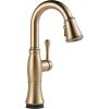 imageDelta Cassidy Brushed Nickel Touch Bar Faucet with Pull Down Sprayer Modern Single Hole Touch On Prep Sink Faucet Single Handle Lumicoat Arctic Stainless 9997TARPRDSTLumicoat Champagne Bronze