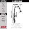 imageDelta Cassidy Brushed Nickel Touch Bar Faucet with Pull Down Sprayer Modern Single Hole Touch On Prep Sink Faucet Single Handle Lumicoat Arctic Stainless 9997TARPRDSTLumicoat Chrome