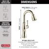 imageDelta Cassidy Brushed Nickel Touch Bar Faucet with Pull Down Sprayer Modern Single Hole Touch On Prep Sink Faucet Single Handle Lumicoat Arctic Stainless 9997TARPRDSTLumicoat Polished Nickel