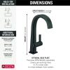 imageDelta Faucet 1993LFAR Pivotal Single Handle BarPrep Faucet Arctic StainlessMatte Black