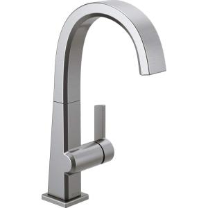 imageDelta Faucet 1993LFAR Pivotal Single Handle BarPrep Faucet Arctic StainlessArctic Stainless