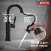 imageDelta Faucet Renaldi Touchless Bar Faucet with Touch Technology Bar Sink Faucet Single Hole Matte Black Wet Bar Faucets Prep Sink Faucet Faucet for Bar Sink Matte Black 9984TLBLDST