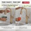 imageDelta 9984TLDST Renaldi 18 GPM Single Hole Pull Down Touchless Bar Faucet with Touch2O TouchClean and MagnaTite Docking  Lumicoat Champagne Bronze