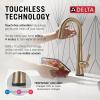 imageDelta Faucet Monrovia Touchless Bar Faucet with Touch Technology Brushed Nickel Pull Down Prep Sink Faucet Lumicoat Arctic Stainless 9991TLARPRDSTLumicoat Champagne Bronze