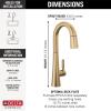 imageDelta Faucet Monrovia Touchless Bar Faucet with Touch Technology Brushed Nickel Pull Down Prep Sink Faucet Lumicoat Arctic Stainless 9991TLARPRDSTLumicoat Champagne Bronze