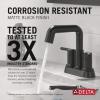 imageDelta Nicoli Centerset Matte BlackBrushed Gold Bathroom Faucet 4 Inch 3 Hole Bathroom Sink Faucet for Vanity PushPop Drain Assembly Matte BlackChampagne Bronze 25849LFGZMatte Black