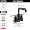 imageDelta Nicoli Centerset Matte BlackBrushed Gold Bathroom Faucet 4 Inch 3 Hole Bathroom Sink Faucet for Vanity PushPop Drain Assembly Matte BlackChampagne Bronze 25849LFGZMatte BlackChampagne Bronze