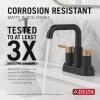 imageDelta Nicoli Centerset Matte BlackBrushed Gold Bathroom Faucet 4 Inch 3 Hole Bathroom Sink Faucet for Vanity PushPop Drain Assembly Matte BlackChampagne Bronze 25849LFGZMatte BlackChampagne Bronze