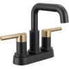 imageDelta Nicoli Centerset Matte BlackBrushed Gold Bathroom Faucet 4 Inch 3 Hole Bathroom Sink Faucet for Vanity PushPop Drain Assembly Matte BlackChampagne Bronze 25849LFGZMatte BlackChampagne Bronze