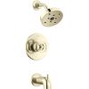 imageDelta Trinsic 14 Series SingleFunction H2Okinetic Bathtub and Shower Faucet Set Wheel Handle Polished Nickel Shower Head and Handle Valve Trim Kit Polished Nickel T14458PN Valve Not IncludedPolished Nickel