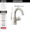 imageDelta Trinsic High Arc 1Hole Bathroom Faucet with Wheel Handle Polished Nickel Single Hole Bathroom Sink Faucet PushPop Drain Assembly Polished Nickel 558HARPNDSTStainless