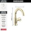 imageDelta Trinsic High Arc 1Hole Bathroom Faucet with Wheel Handle Polished Nickel Single Hole Bathroom Sink Faucet PushPop Drain Assembly Polished Nickel 558HARPNDSTBrilliance Polished Nickel