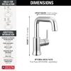 imageDelta Trinsic USpout 1Hole Bathroom Faucet with Wheel Handle Gold Single Hole Bathroom Sink Faucet Metal PushPop Drain Assembly Champagne Bronze 5547HARCZDSTChrome