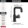 imageDelta Trinsic USpout 1Hole Bathroom Faucet with Wheel Handle Gold Single Hole Bathroom Sink Faucet Metal PushPop Drain Assembly Champagne Bronze 5547HARCZDSTMatte Black