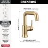 imageDelta Trinsic USpout 1Hole Bathroom Faucet with Wheel Handle Gold Single Hole Bathroom Sink Faucet Metal PushPop Drain Assembly Champagne Bronze 5547HARCZDSTChampagne Bronze