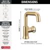 imageDelta Trinsic USpout 1Hole Bathroom Faucet with Wheel Handle Gold Single Hole Bathroom Sink Faucet Metal PushPop Drain Assembly Champagne Bronze 5547HARCZDSTChampagne Bronze