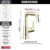 imageDelta Trinsic USpout 1Hole Bathroom Faucet with Wheel Handle Gold Single Hole Bathroom Sink Faucet Metal PushPop Drain Assembly Champagne Bronze 5547HARCZDSTBrilliance Polished Nickel