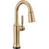 imageDelta 9984TLDST Renaldi 18 GPM Single Hole Pull Down Touchless Bar Faucet with Touch2O TouchClean and MagnaTite Docking  Lumicoat Champagne Bronze