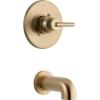 imageDelta Trinsic 14 Series SingleFunction Bathtub Valve Trim Kit Polished Nickel Tub Faucet Set Polished Nickel T14159PN Valve Not IncludedChampagne Bronze