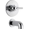 imageDelta Trinsic 14 Series SingleFunction Bathtub Valve Trim Kit Polished Nickel Tub Faucet Set Polished Nickel T14159PN Valve Not IncludedChrome