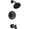 imageDelta Trinsic 14 Series SingleFunction H2Okinetic Bathtub and Shower Faucet Set Wheel Handle Polished Nickel Shower Head and Handle Valve Trim Kit Polished Nickel T14458PN Valve Not IncludedMatte Black