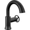 imageDelta Trinsic High Arc 1Hole Bathroom Faucet with Wheel Handle Polished Nickel Single Hole Bathroom Sink Faucet PushPop Drain Assembly Polished Nickel 558HARPNDSTMatte Black