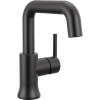 imageDelta Trinsic USpout 1Hole Bathroom Faucet with Wheel Handle Gold Single Hole Bathroom Sink Faucet Metal PushPop Drain Assembly Champagne Bronze 5547HARCZDSTMatte Black