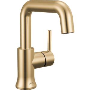 imageDelta Trinsic USpout 1Hole Bathroom Faucet with Wheel Handle Gold Single Hole Bathroom Sink Faucet Metal PushPop Drain Assembly Champagne Bronze 5547HARCZDSTChampagne Bronze