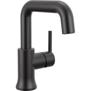imageDelta Trinsic USpout 1Hole Bathroom Faucet with Wheel Handle Gold Single Hole Bathroom Sink Faucet Metal PushPop Drain Assembly Champagne Bronze 5547HARCZDSTMatte Black