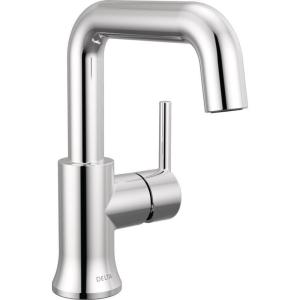 imageDelta Trinsic USpout 1Hole Bathroom Faucet with Wheel Handle Gold Single Hole Bathroom Sink Faucet Metal PushPop Drain Assembly Champagne Bronze 5547HARCZDSTChrome